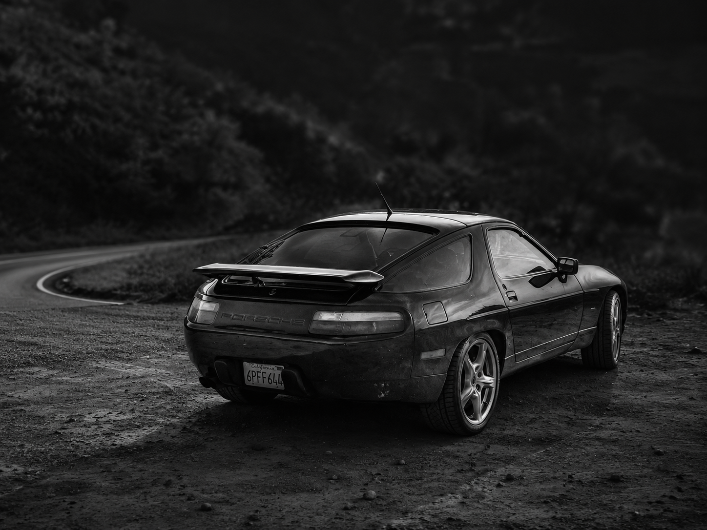 Porsche 928 on a winding road